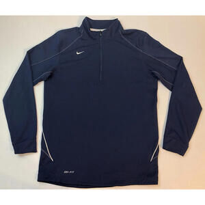 Nike Men's Size Small Dri-FIT Collection  1/4 zip Long-Sleeve Pullover Navy Blue